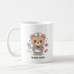 Nurse Teddy Bear – Custom Name Gift for Nurses  Coffee Mug
