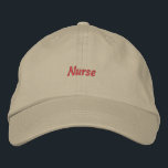 Nurse Text Custom Cap Professional Healthcare Hat<br><div class="desc">Celebrate your dedication and add a personal touch to your professional attire with our Personalized Nurse Text and Name Embroidered Cotton Hat. Designed for healthcare heroes,  this hat combines comfort,  style,  and individuality.

Easily you can edit your hat.</div>
