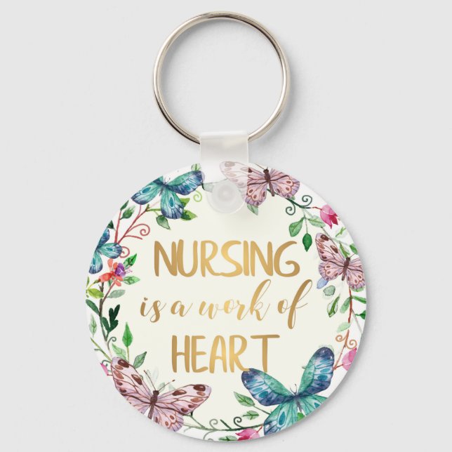 Nurse Thank You Appreciation Gift Quote Keychain (Front)