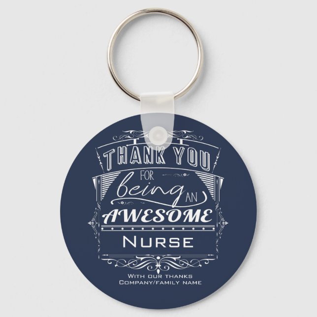 Nurse Thank You Appreciation Keychain (Front)