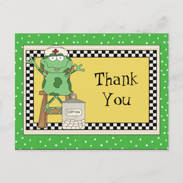 Nurse Thank You cartoon postcard (Front)
