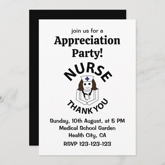 Nurse Thank You Nurse Appreciation Invitation (Front/Back)