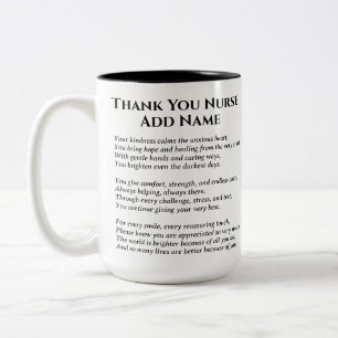 Nurse Thank You Poem Two-Tone Coffee Mug