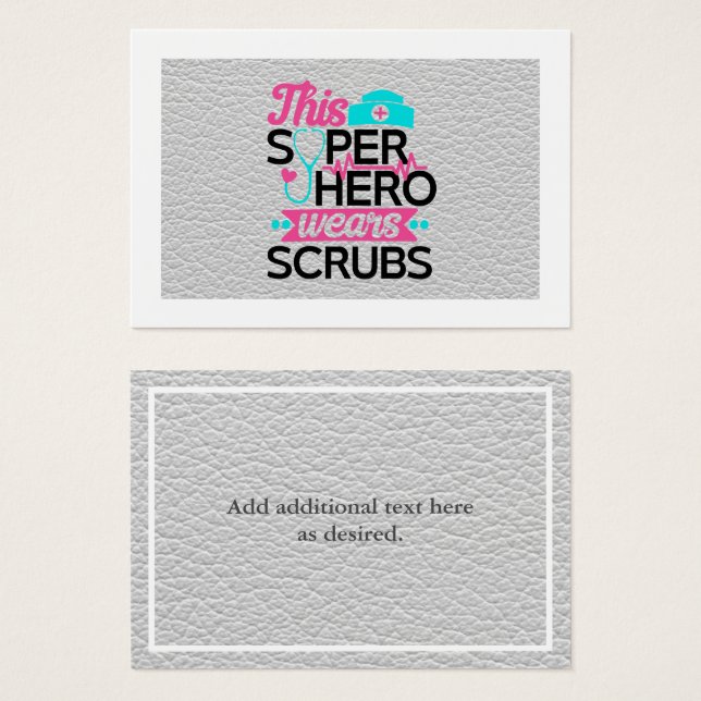 Nurse - This Superhero Wears Scrubs - Add Name (Front & Back)