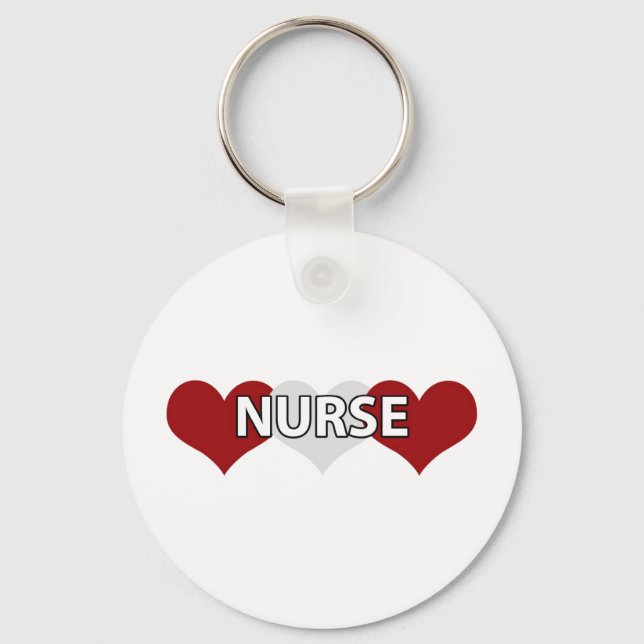 Nurse Triple Heart Keychain (Front)