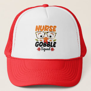 Nurse Turkey Gobble Squad Nursing Lover Funny Mom Trucker Hat