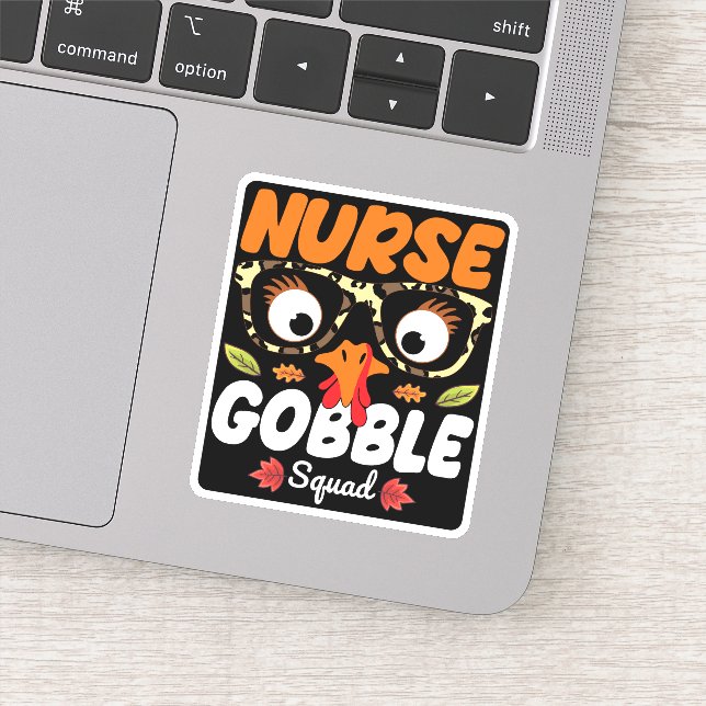 Nurse Turkey Gobble Squad Thanksgiving Nursing (Detail)