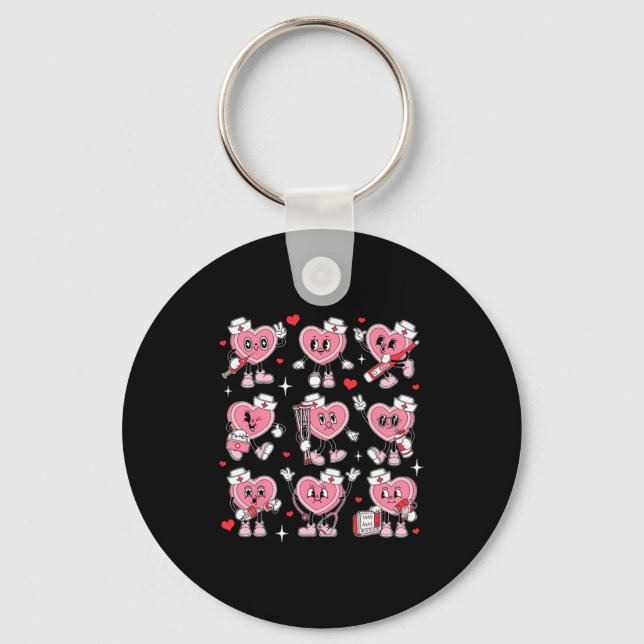Nurse Valentine Candy Heart Er Icu Nicu Rn Nurses  Keychain (Front)
