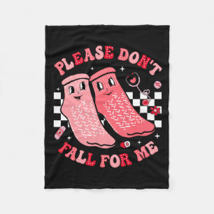 Nurse Valentine Non Slip Socks Please Dont Fall F Fleece Blanket