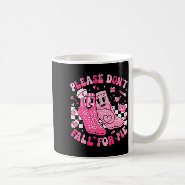 Nurse Valentine Non Slip Socks Please Dont Fall Fo Coffee Mug (Right)