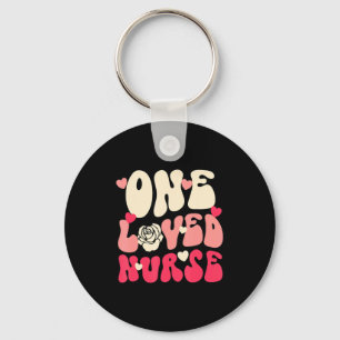 Nurse Valentine One Loved Nurse Happy Valentines D Keychain