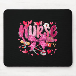 Nurse Valentines Day Cute Coquette Stethoscope Nur Mouse Pad