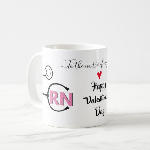 Nurse Valentines Day registered RN stethoscope Coffee Mug