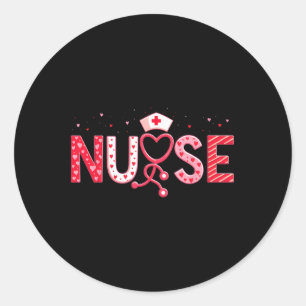 Nurse Valentines Day Valentine Er Icu Nicu Rn Nurs Classic Round Sticker