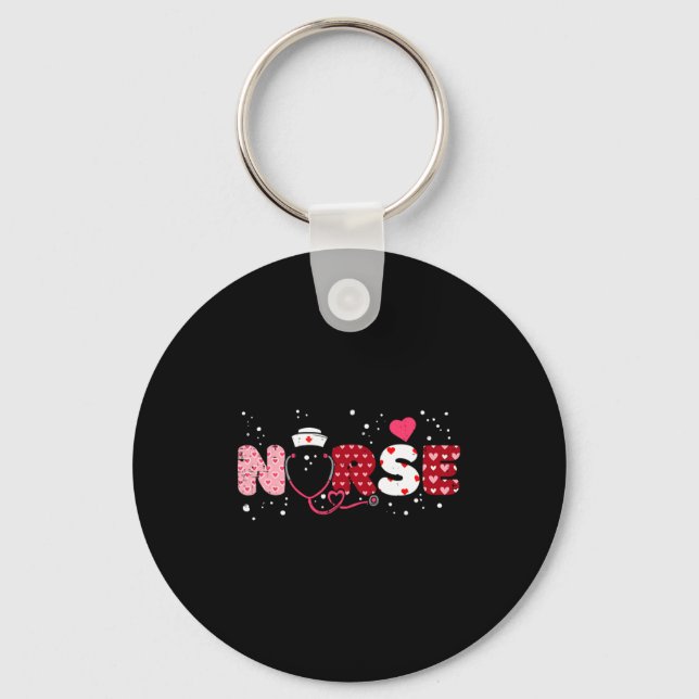 Nurse Valentines Day Valentine Er Icu Nicu Rn Nurs Keychain (Front)