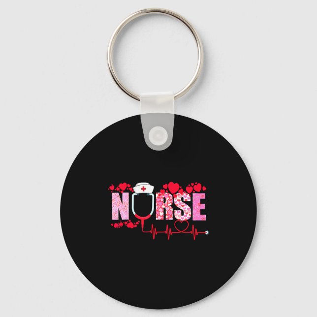 Nurse Valentines Day Valentine Er Icu Nicu Rn Nurs Keychain (Front)