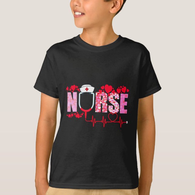 Nurse Valentines Day Valentine Er Icu Nicu Rn Nurs T-Shirt (Front)