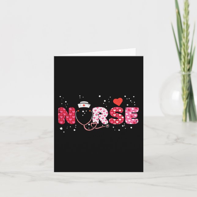 Nurse Valentines Day Valentine Scrub Top Women Scr Card (Front)
