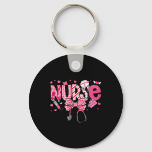 Nurse Valentines Day Valentine Scrub Top Women Scr Keychain