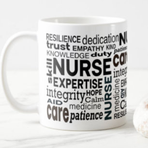 Nurse Values Black Typography Appreciation Coffee Mug