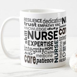 Nurse Values Black Typography Appreciation Coffee Mug