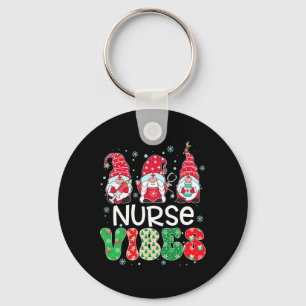 Nurse Vibes Gnome Xmas Stethoscope Three Gnomes Ch Keychain