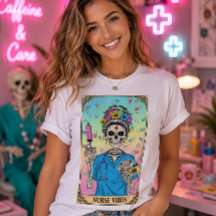 Nurse Vibes Sugar Skull Skeleton Medical Tarot