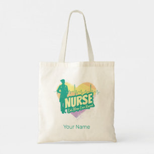 Nurse Vintage Design with Heartbeat Motif Tote Bag