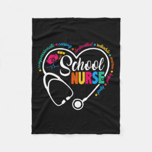Nurse Vintage Love Heart Nurse Life Fleece Blanket