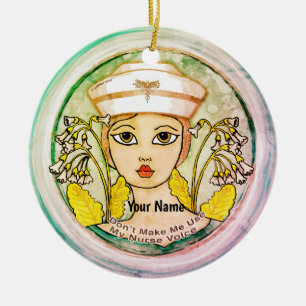 Nurse voice ceramic ornament