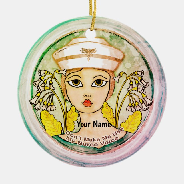 Nurse voice ceramic ornament (Front)