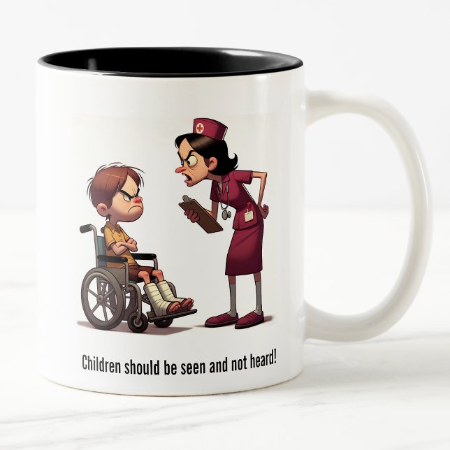 Nurse vs Spoiled Brat Showdown Two-Tone Coffee Mug (Creator Uploaded)