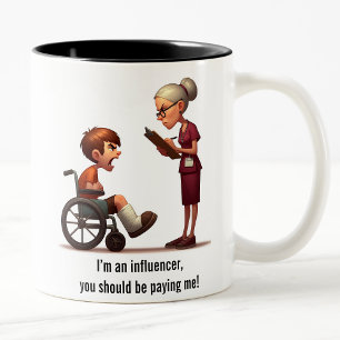 Nurse vs Spoiled Brat Showdown Two-Tone Coffee Mug