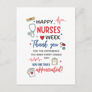 Nurse Week Sign Printable Appreciation Nurse Thank Holiday Postcard