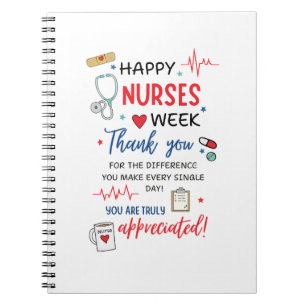 Nurse Week Sign Printable Appreciation Nurse Thank Notebook