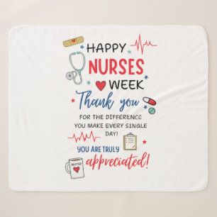 Nurse Week Sign Printable Appreciation Nurse Thank Sherpa Blanket