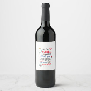Nurse Week Sign Printable Appreciation Nurse Thank Wine Label