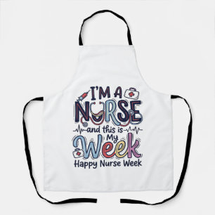 Nurse Week Vintage Typography Shirt Design_1 Apron