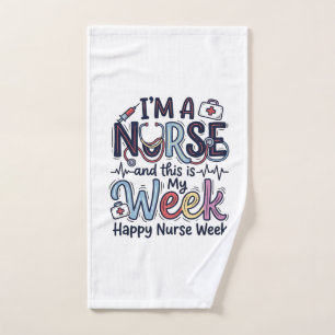 Nurse Week Vintage Typography Shirt Design_1 Hand Towel