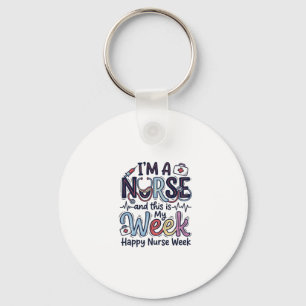 Nurse Week Vintage Typography Shirt Design_1 Keychain