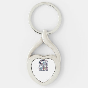 Nurse Week Vintage Typography Shirt Design_1 Keychain