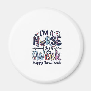Nurse Week Vintage Typography Shirt Design_1 Magnet