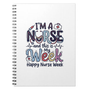Nurse Week Vintage Typography Shirt Design_1 Notebook