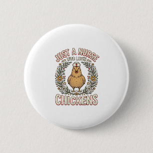 Nurse Who Loves Chickens Vintage Shirt Design_1 2 Inch Round Button