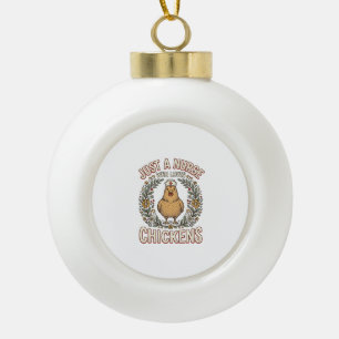 Nurse Who Loves Chickens Vintage Shirt Design_1 Ceramic Ball Christmas Ornament