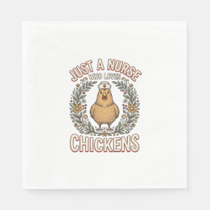 Nurse Who Loves Chickens Vintage Shirt Design_1 Napkin