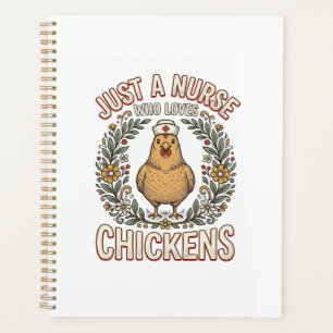 Nurse Who Loves Chickens Vintage Shirt Design_1 Planner