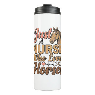Nurse Who Loves Horses Vintage Engraving Shirt Des Thermal Tumbler