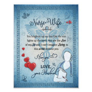 Nurse Wife Gift | Letter To Wife From Husband Photo Print