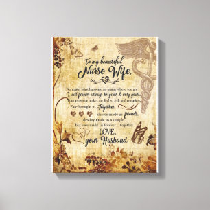 Nurse Wife Gifts Letter To My Beautiful Wife Canvas Print